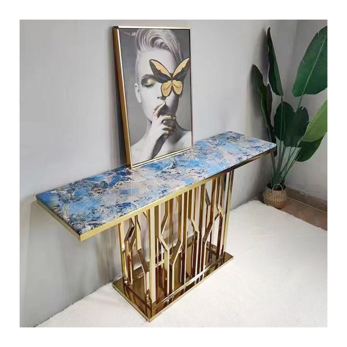 Origami Fan Console Side Table